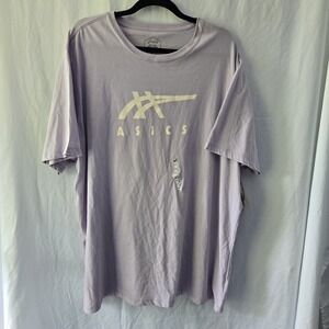 Asics Logo Graphic T Shirt Lavendar Unisex 3XL Sustainably Sourced Cotton